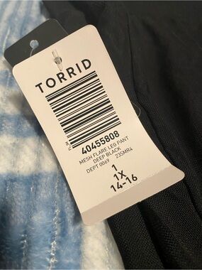 TORRID Deep Black Mesh Flare Leg Pant - 1X